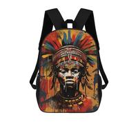sinyumoney African Warrior Art Print Children's Backpacks School Backpack 3D Printed for Kids Travel Rucksacks Book Bags Kids 17inch School Bag