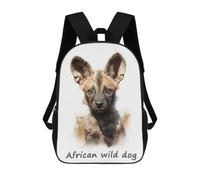 sinyumoney African Wild Dog School Bags Water Resistant School Bag Business Backpack for Campus Outdoor Travel Sports 17inch
