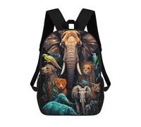 sinyumoney African Wildlife Gathering Backpack for School 3D Printed Boys Girls School BagChildren Bookbag Travel Rucksack 17inch