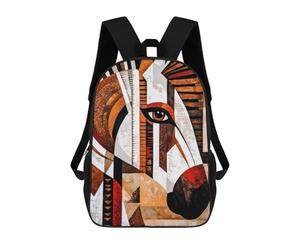 sinyumoney African Zebra Art 3D Printed 17inch School Bag Children's School Backpack Travel Backpacks Casual Fashion Bag for Kids School Students