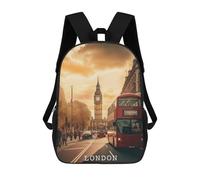 sinyumoney Afternoon In London UK Backpack 3D Printed Children's School Backpack Kids Travel Backpacks High Capacity Book Bags Children's Backpack Rucksack 17inch