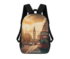sinyumoney Afternoon In London UK Backpack 3D Printed Children's School Backpack Kids Travel Backpacks High Capacity Book Bags Children's Backpack Rucksack 17inch