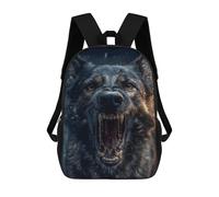 sinyumoney Aggressive Wolf Portrait 17 Inch Backpacks Kids Schoolbag,3D Printed Elementary And Middle School Students Backpacks for Boys Girls