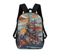 sinyumoney Aircraft in Ocean School Backpack Large Water Resistant Laptop Backpack for Boys/Girls/Teenagers 17inch