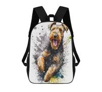 sinyumoney Airedale Terrier Is Happy Backpack School Bag Water Resistant Computer Rucksack for Teenage Girls Boys Women Men 17inch