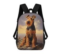 sinyumoney Airedale Terrier Portrait Backpack School Bag Backpack For Girls Boys Backpacks Large Capacity Kids Backpack Lightweight School Bags For Kids Students 17inch