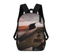 sinyumoney Airplane Motor Propeller School Bag Backpack Teen Schoolbag 3D Printing Adjustable Schoolbag Fashion Pocket Bag for Kids Boys Girls Students And Teenagers Fans 17inch