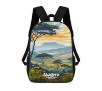 sinyumoney Akagera National Park Rwanda Landscape Children's Backpack, 3D Printed School Backpack, Backpack for Boys Girls, Adjustable School Bag for Primary School 17inch
