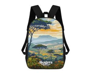 sinyumoney Akagera National Park Rwanda Landscape School Backpack School Bags for Girls Boys Backpack with Pocket Fashion School Bag Kids Backpack 17inch