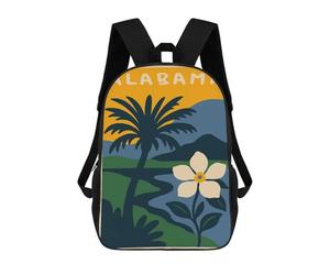 sinyumoney Alabama State Illustration with Palm Tree Backpack School Bag Travel College Rucksack Backpacks for Girl, Teen Girls 17inch