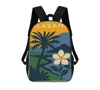 sinyumoney Alabama State Illustration with Palm Tree Kids Backpack 17 Inch School Bag 3D Printed Cartoon School Backpacks for Boys And Teenager School Students
