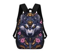 sinyumoney Alaskan Malamute DogSamurai Art 3D Printed 17 Inch School Backpack Children's Backpacks 3D Printed Cool Knapsack for Boys Elementary And Middle