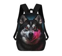 sinyumoney Alaskan Malamute with Red Eyes Backpacks Kids 17inch School Backpack School Bag 3D Printed School Bag for Boys Elementary And Middle School Students