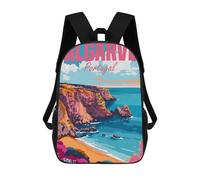sinyumoney Algarve Coast Portugal Backpacks Kids School Backpack School Bag 3D Printed School Bag for Boys Elementary And Middle School Students 17inch