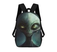sinyumoney Alien Art IV 3D Printed Kids School Bag Rucksacks Children's School Fashion Casual Back Pack High Capacity Travel Book Bags Backpack for Kids 17inch