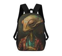 sinyumoney Alien Art LIV Backpack School Bag Large Water Resistant Laptop Backpack for Girls Boys Teenage 17inch