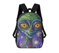 sinyumoney Alien Art LXI Backpack School Lightweight Casual Daypack School Backpacks for Men, Women & Teenage Boys 17inch