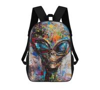 sinyumoney Alien Art XI Kids Backpack, Kids School Bag 3D Printed School Backpacks for Boys And Teenager School Students 17inch