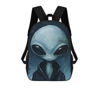 sinyumoney Alien Art XLII 3D Printed Children's School Backpack for Kids High Capacity Travel Rucksacks Book Bags Kids School Bag Back Pack 17inch