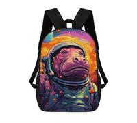 sinyumoney Alien Astronaut in Space Children's Backpacks School Backpack 3D Printed for Kids Travel Rucksacks Book Bags Kids 17inch School Bag