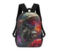sinyumoney Alien Astronaut in Space School Backpack Water Resistant Travel Backpack Computer Bag for Men, Women & Teenage Boys 17inch