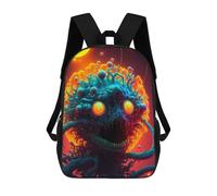 sinyumoney Alien Creature in Space Kids School Backpack 3D Printed Fashion School Bag Casual School Bag for Boys Elementary And Middle School Students 17inch