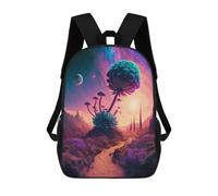 sinyumoney Alien Desert Bloom Backpacks Kids School Backpack School Bag 3D Printed School Bag for Boys Elementary And Middle School Students 17inch