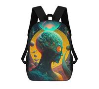 sinyumoney Alien Dreamscape Fashion Student School Backpack Suitable for Boys Girls Kids Casual Outdoor Travel Essential Daypack 17inch