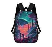 sinyumoney Alien Encounter in A Fantasy Forest -1 Kids Backpack,School Backpack Kids School Bag 3D Printed Cartoon Large Capacity Backpack for Kids Boys And Girls 17inch