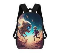 sinyumoney Alien Encounter in Space -1 3D Printed School Bag Children's School Backpack Schoolbags Travel Backpacks Casual Fashion Bag for Kids School Students 17inch