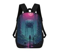 sinyumoney Alien Encounter Kids Backpack, Kids School Bag 3D Printed School Backpacks for Boys And Teenager School Students 17inch