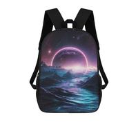 sinyumoney Alien Flooded Mountains School Backpack Lightweight Casual Daypack School Backpacks for Boys/Girls/Teenagers 17inch