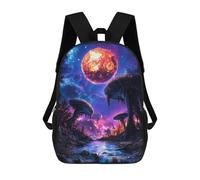 sinyumoney Alien Forest Landscape Daypack Casual Backpacks School Bag For Girls Boys High College Teenagers Rucksack Men Women Travel Laptop Rucksack College Bookbag 17inch