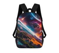 sinyumoney Alien Frontier Voyage 3D Printed School Backpack Casual Children's Backpacks 3D Printed School Bag for Boys Elementary And Middle 17inch