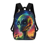 sinyumoney Alien Head Side View Rucksack Lightweight Casual Daypack School Backpacks for Campus Outdoor Travel Sports 17inch