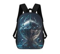 sinyumoney Alien Headquarters 3D Printed School Bag Children's School Backpack Schoolbags Travel Backpacks Casual Fashion Bag for Kids School Students 17inch