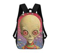 sinyumoney Alien in Space Suit Backpack Cartoon Plush Bag, 3D Backpack for Kids School Bag Birthday Gift Idea for Boys And Girls 17inch