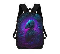 sinyumoney Alien in The Deep 3D Printed Children's School Backpack for Kids Travel Rucksacks Book Bags Kids School Bag 17inch
