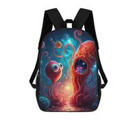 sinyumoney Alien Jellyfish Encounter Kids Backpacks Children Bag,Anime Bag,Large Capacity Kids Backpack, 3D Printed Children's,Student Schoolbag,Kids Boys Girls School Bag 17inch