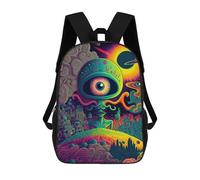 sinyumoney Alien Landscape School Bag 3D Printed Backpacks Fashion Kids School Backpack Boys Rucksacks for Boys Middle School Students 17inch