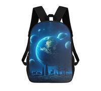 sinyumoney Alien Landscape with Earth And Deer Backpack School Backpack Kids School Bag Large Capacity Kids Backpack for School Rucksack 3D Book Bag Gifts for Kids 17inch