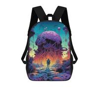 sinyumoney Alien Landscape with Figure Backpack School Bag Lightweight Casual Daypack School Backpacks for Girl, Teen Girls 17inch