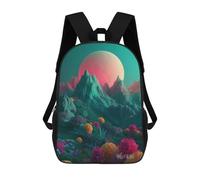 sinyumoney Alien Landscape with Giant Moon Children's School Backpack Fashion Casual Children's Backpacks 3D Printed School Bags Boy Large Backpack 17inch