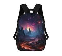 sinyumoney Alien Landscape with Lava Flow Backpack School Bag Rucksack Casual Daypacks School Work Travel Bag for Teenage Girls Boys Women Men 17inch