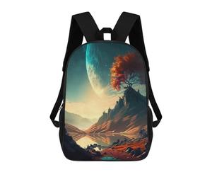 sinyumoney Alien Landscape with Reflective Lake -1 Backpack School Water Resistant Travel Backpack Computer Bag for Girls Boys Teenage 17inch