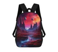 sinyumoney Alien Landscape with River School Backpack Daypacks Business Backpack Water Resistant Bookbag for Men/Women 17inch