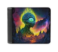 sinyumoney Alien Planet A Surreal Journey 3D Print Clutch Purse Safe Protection Card Slots Note Section Soft Convenient Wallets for Boys Girls 11.7cm*9.5cm