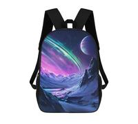 sinyumoney Alien Planet Aurora Landscape School Backpack Water Resistant Travel Backpack Computer Bag for Men, Women & Teenage Boys 17inch