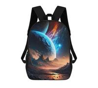 sinyumoney Alien Planet Landscape -15 Children's Backpacks School 3D Printed Bag Bookbag for Kids Travel Rucksacks Boy Girl Book Bags Kids School Bag 17inch
