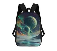 sinyumoney Alien Planet Landscape Backpack with Pocket 3D Printed Backpacks, Travel Rucksacks Book Bags Kids School Bag 17inch